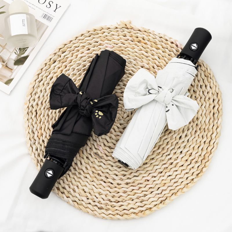 Cute Cat Automatic Umbrella Women'S Sunny And Rainy Dual-Purpose Folding Sun Umbrella Sunshade Anti-Ultraviolet Sunshade Umbrella For Students - Image 5